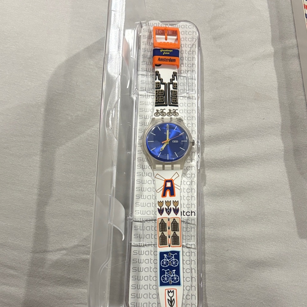 🔥1 DAY SALE🔥Rare Amsterdam swatch watch. NIB all original paperwork included!
